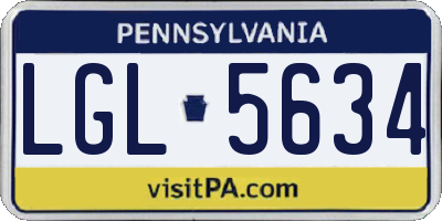PA license plate LGL5634