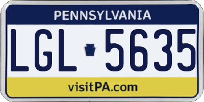PA license plate LGL5635