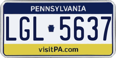 PA license plate LGL5637