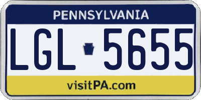 PA license plate LGL5655