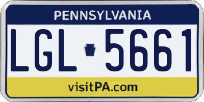 PA license plate LGL5661