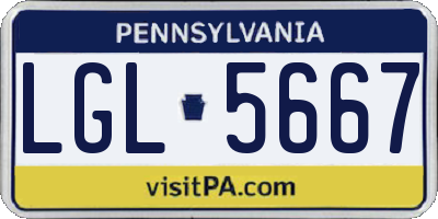 PA license plate LGL5667
