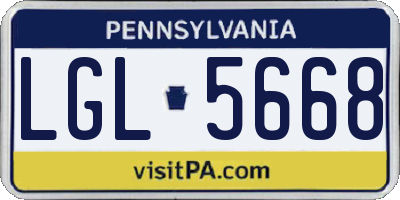 PA license plate LGL5668