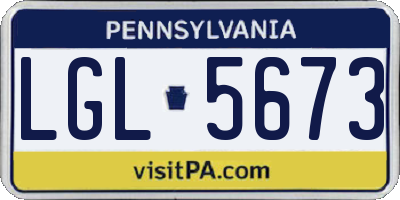 PA license plate LGL5673