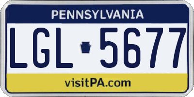 PA license plate LGL5677