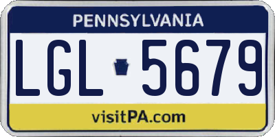 PA license plate LGL5679
