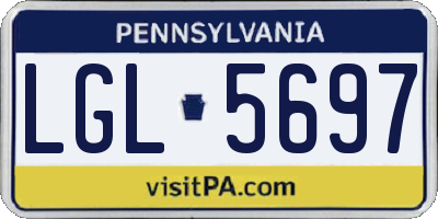 PA license plate LGL5697