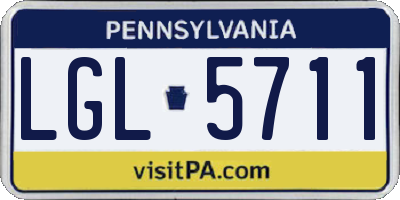 PA license plate LGL5711