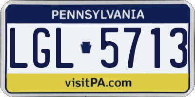 PA license plate LGL5713