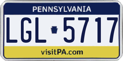 PA license plate LGL5717