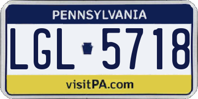 PA license plate LGL5718