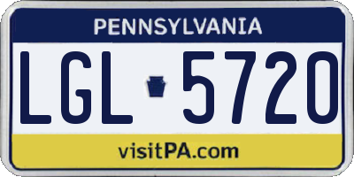 PA license plate LGL5720