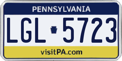 PA license plate LGL5723