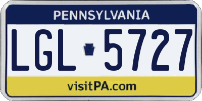 PA license plate LGL5727