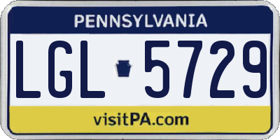 PA license plate LGL5729