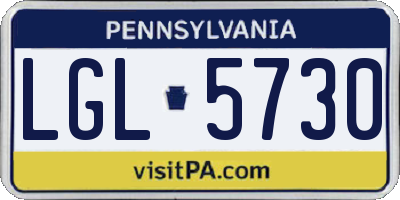PA license plate LGL5730