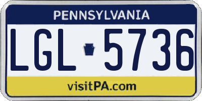 PA license plate LGL5736