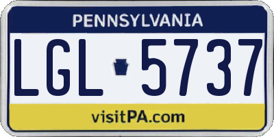 PA license plate LGL5737