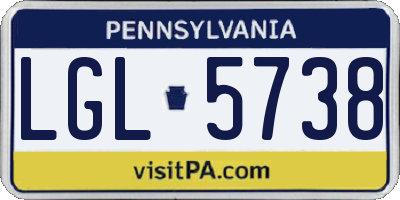 PA license plate LGL5738