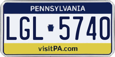 PA license plate LGL5740