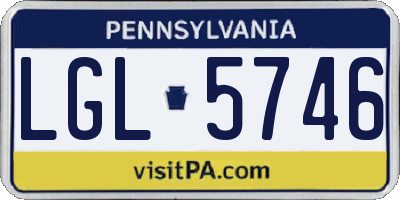 PA license plate LGL5746