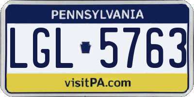 PA license plate LGL5763