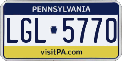 PA license plate LGL5770