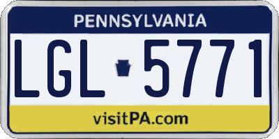 PA license plate LGL5771