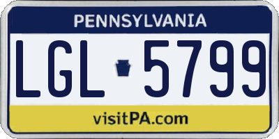 PA license plate LGL5799