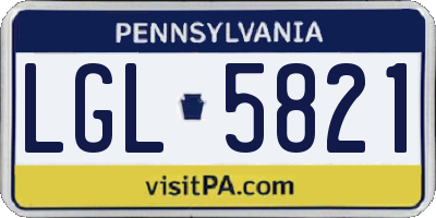 PA license plate LGL5821