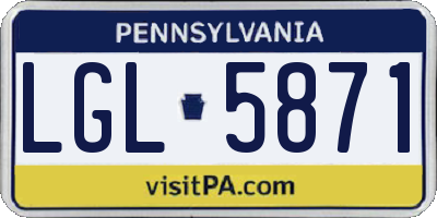 PA license plate LGL5871