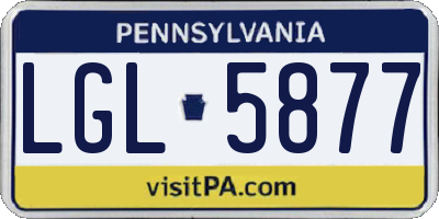 PA license plate LGL5877
