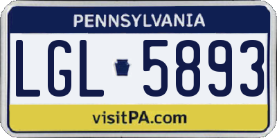 PA license plate LGL5893
