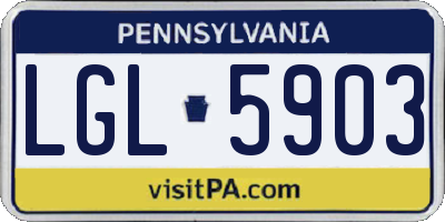 PA license plate LGL5903