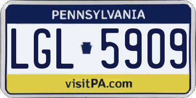 PA license plate LGL5909