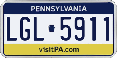 PA license plate LGL5911