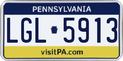 PA license plate LGL5913
