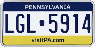 PA license plate LGL5914