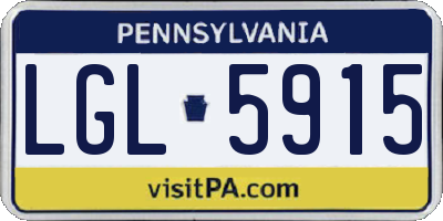 PA license plate LGL5915