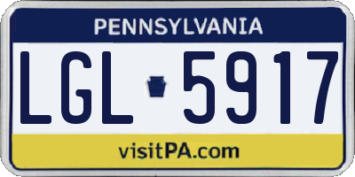 PA license plate LGL5917