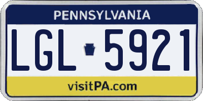 PA license plate LGL5921