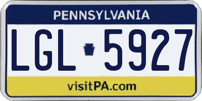 PA license plate LGL5927