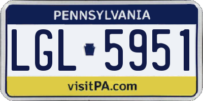 PA license plate LGL5951