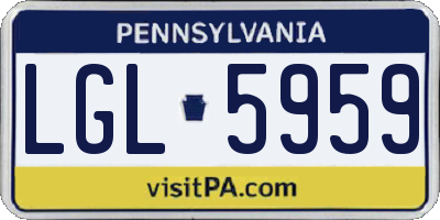 PA license plate LGL5959