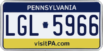 PA license plate LGL5966
