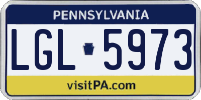 PA license plate LGL5973