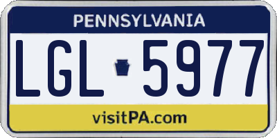 PA license plate LGL5977