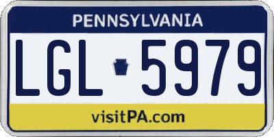 PA license plate LGL5979