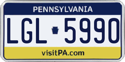 PA license plate LGL5990