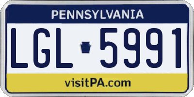 PA license plate LGL5991